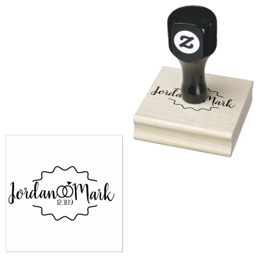 Moderne Zig Wedding Rings Erste Daten retten Gummistempel (Stempel)