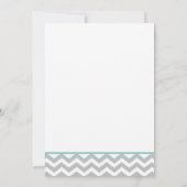 Moderne Zigzag Aqua und Bow Einladung (Rückseite)