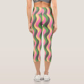 Moderne Zigzag farbenfrohe Capri Leggings (Rückseite)