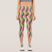 Moderne Zigzag farbenfrohe Capri Leggings (Vorderseite)
