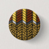 Moderne Zigzag Zickzack Cheetah Animal Print Button (Vorderseite)