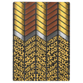 Moderne Zigzag Zickzack Cheetah Animal Print Klemmbrett (Rückseite)