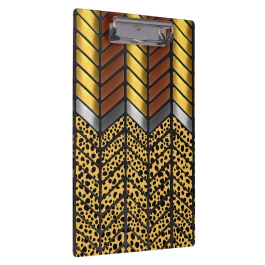 Moderne Zigzag Zickzack Cheetah Animal Print Klemmbrett (Rechts)