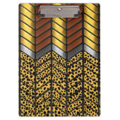 Moderne Zigzag Zickzack Cheetah Animal Print Klemmbrett (Vorderseite)