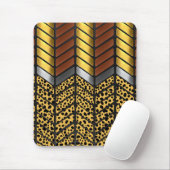 Moderne Zigzag Zickzack Cheetah Animal Print Mousepad (Mit Mouse)