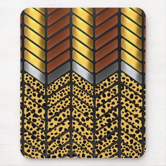 Moderne Zigzag Zickzack Cheetah Animal Print Mousepad (Vorne)