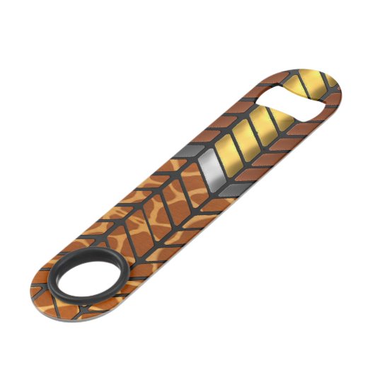 Moderne Zigzag Zickzack Giraffe Speed Flaschenöffner (Vorderseite Schrägansicht)