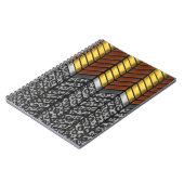 Moderne Zigzag Zickzack Snow Leopard Tierdruckerei Notizblock (Linke Seite)