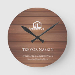 Moderne Zimmermann Werkzeuge Holz Runde Wanduhr