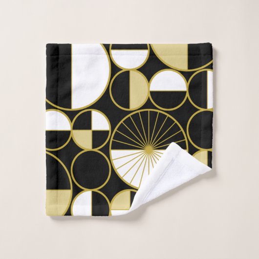 Moderne Zirkel Mitte des Jahrhunderts halfen Schwa Badhandtuch Set (Waschlappen)