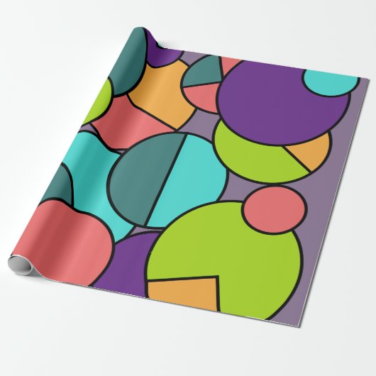 Moderne Zirkelkollage Mitte des Jahrhunderts Geschenkpapier (Ungerollt)