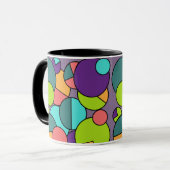 Moderne Zirkelkollage Mitte des Jahrhunderts Tasse (Vorderseite Links)