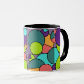 Moderne Zirkelkollage Mitte des Jahrhunderts Tasse (VorderseiteRechts)