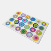 Moderne Zirkeln des Mitteljahrhunderts Muster farb Fußmatte (Schrägansicht)