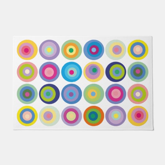 Moderne Zirkeln des Mitteljahrhunderts Muster farb Fußmatte (Vorderseite)