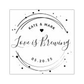 Moderne zirkuläre Liebe bricht Gastgeschenk Hochze Gummistempel (Prägung)