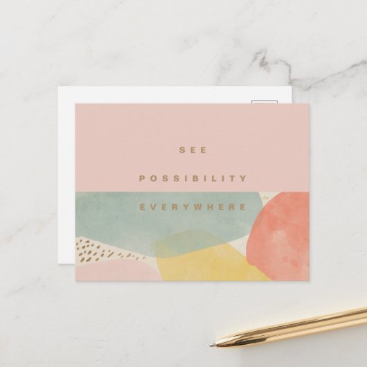 Moderne Zitate - Abstrakte Formen Postkarte (Vorderseite/Rückseite Beispiel)