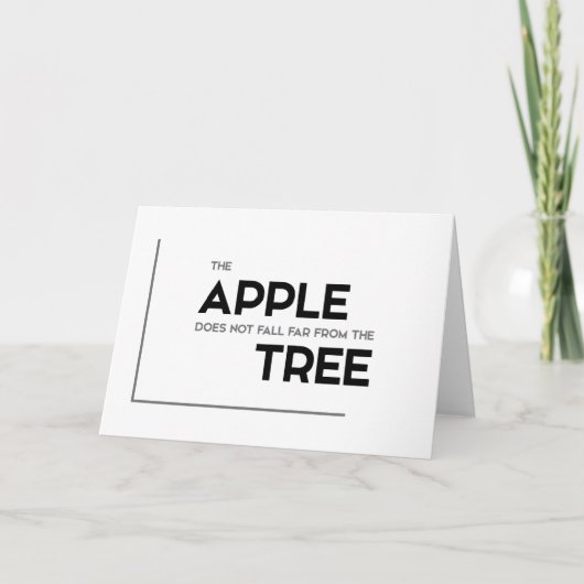 MODERNE Zitate: Apfel fällt nicht weit, Baum Karte (Vorderseite)