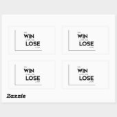 MODERNE Zitate: gewinnen, verlieren Rechteckiger Aufkleber (Blatt)