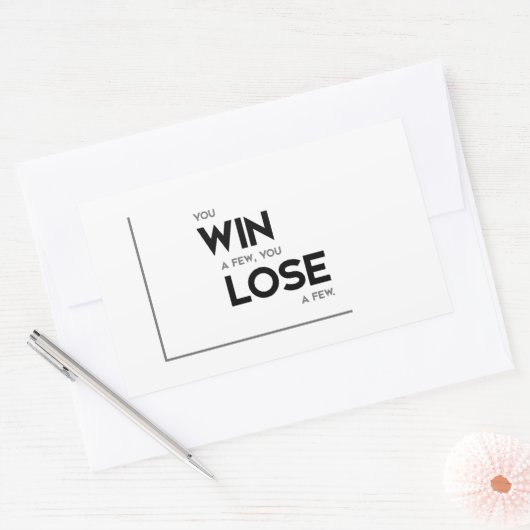 MODERNE Zitate: gewinnen, verlieren Rechteckiger Aufkleber (Umschlag)