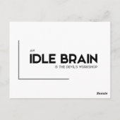 MODERNE Zitate: Hirn im Leerlauf, Teufelskervice Postkarte (Rückseite)