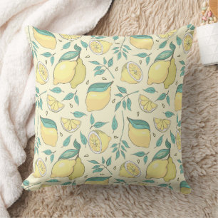Moderne Zitrone Citrus Sommer gelb Personalisiert Kissen