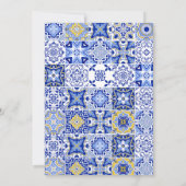 Moderne Zitrone Hochzeit in blauer italienischer M Einladung (Rückseite)