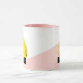 Moderne Zitronen Tasse Rosa und Weiße Blöcke (Zentrum)