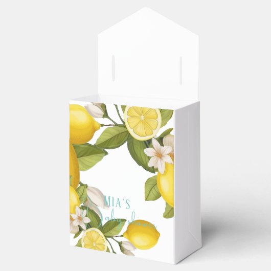 Moderne Zitronenbrause Baby Dusche Geschenkschachtel (Geöffnet)