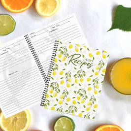 Moderne Zitronenfrüchte Gelb Vegan Notizblock