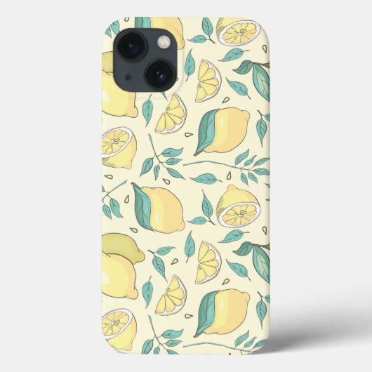 Moderne Zitronenfrüchte Sommergelb Personalisiert Case-Mate iPhone Hülle (Rückseite)