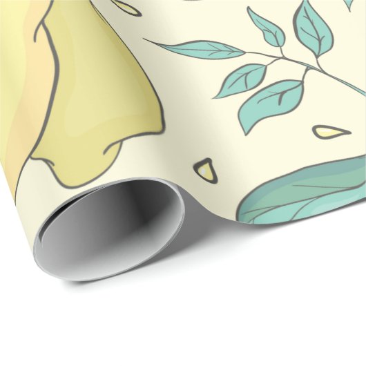 Moderne Zitronenfrüchte Sommergelb Personalisiert Geschenkpapier (Rolleneckpunkt)