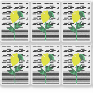 Moderne Zitronenpflanze Sticker Set