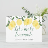 Moderne Zitronenpflanzen verändern die Datumskarte Einladung (Stehend Vorderseite)