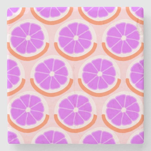 Moderne Zitronenscheibe Pink Lemonade Steinuntersetzer (Vorderseite)