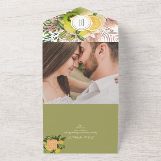 Moderne Zitronensemble All In One Einladung (Außenbereich)