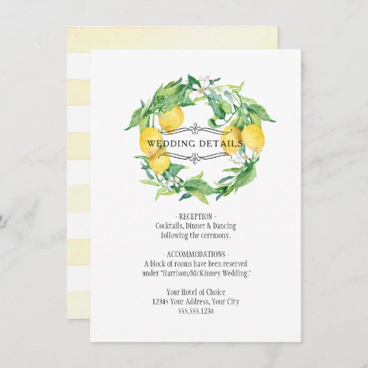 Moderne Zitrusblätter aus Zitrusfrüchten für Zitro Einladung (Vorne/Hinten)