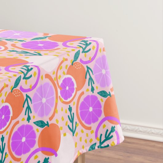 Moderne Zitrusfrucht-Konfetti-Sommer-Pink-Limonade Tischdecke (Beispiel)