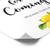 Moderne Zitrusfrüchte-Zitronen danken für ihr Komm Poster (Ecke)