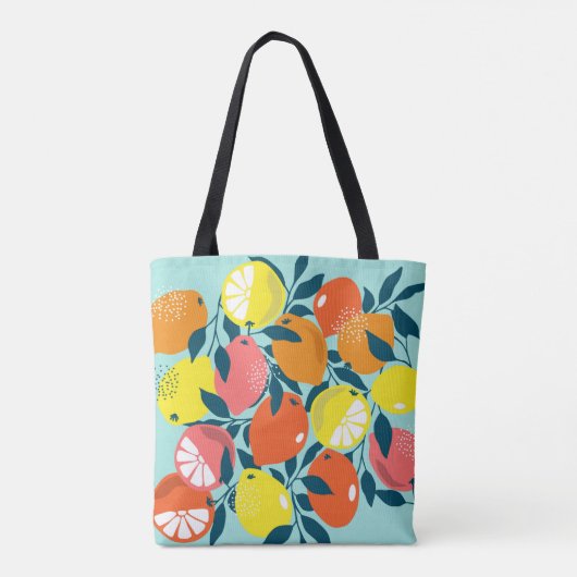Moderne Zitrusfrüchte Zitrusfrüchte Kunst Tasche (Rückseite)