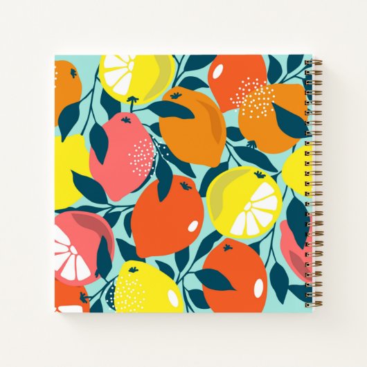 Moderne Zitrusfrüchte Zitrusfrüchte Personalisiert Notizblock (Rückseite)