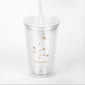 Moderne Zodiac Sign Gold Aries | Elementfeuer Acryltrinkbecher