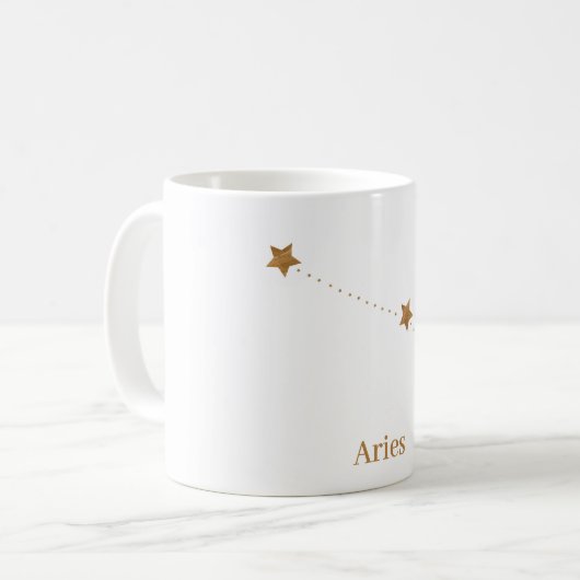Moderne Zodiac Sign Gold Aries | Elementfeuer Kaffeetasse (Vorderseite Links)