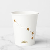 Moderne Zodiac Sign Gold Aries | Elementfeuer Pappbecher (Vorderseite)