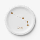 Moderne Zodiac Sign Gold Aries | Elementfeuer Pappteller (Vorderseite)