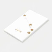 Moderne Zodiac Sign Gold Aries | Elementfeuer Post-it Klebezettel (angewinkelt)