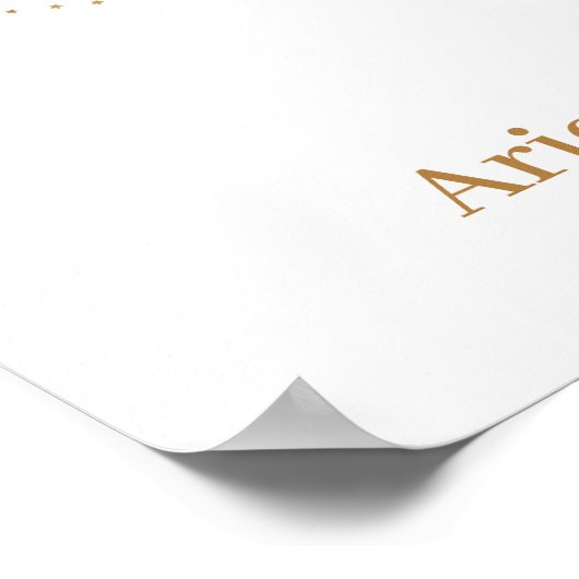 Moderne Zodiac Sign Gold Aries | Elementfeuer Poster (Ecke)