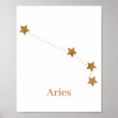 Moderne Zodiac Sign Gold Aries | Elementfeuer Poster (Vorne)