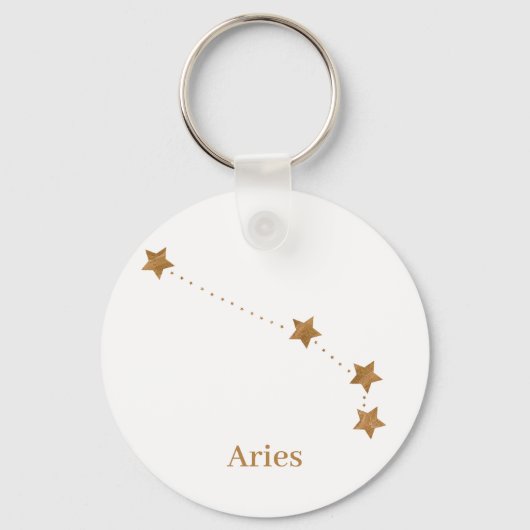 Moderne Zodiac Sign Gold Aries | Elementfeuer Schlüsselanhänger (Vorderseite)