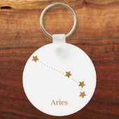 Moderne Zodiac Sign Gold Aries | Elementfeuer Schlüsselanhänger (Vorderseite)
